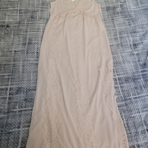 NWT Cream Zara maxi Lace Dress Slightly Sheer Boho Soft Girl Angelic Fairycore - Picture 7 of 11